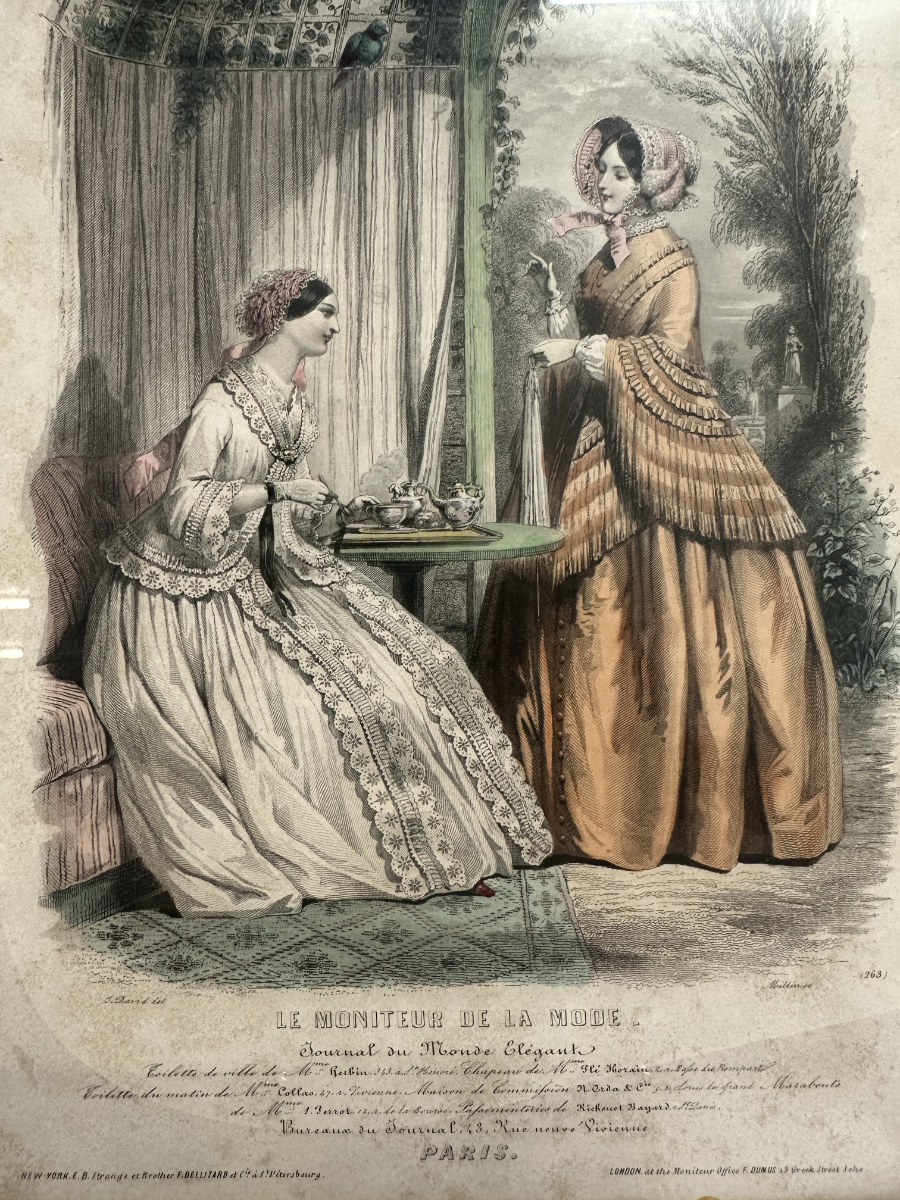 Antiker Mode-Stich "Le Moniteur de la Mode", Paris, 19. Jahrhundert – Bild 3