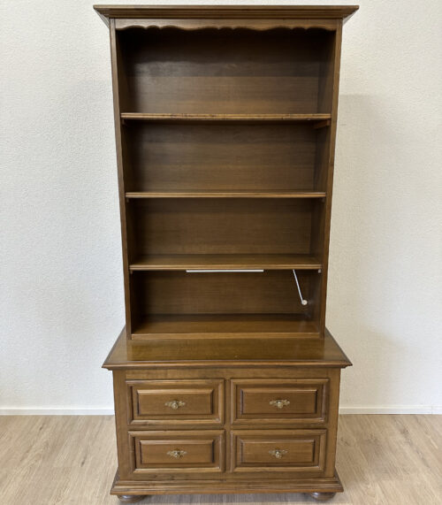 Vintage Buffet Regal aus Holz mit 4 Schubladen und Beleuchtung (ca. 1970er Jahre)