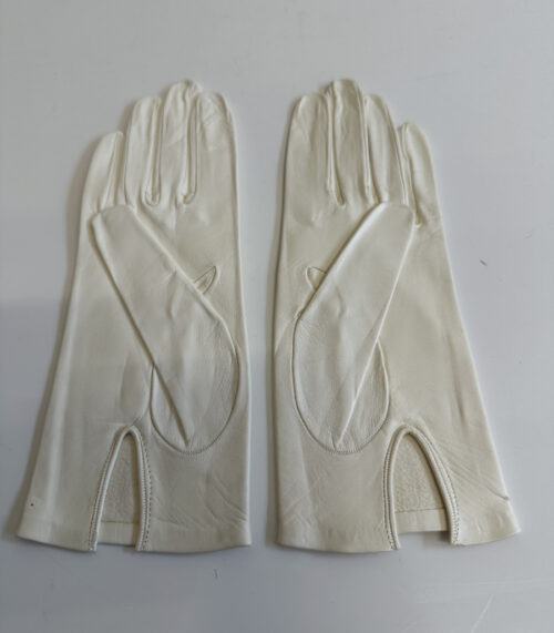 Vintage Damen Lederhandschuhe in Cremeweiss, ca. 1960er–1970er Jahre