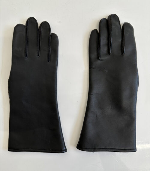 Damen Lederhandschuhe schwarz mit warmem Innenfutter, Grösse S