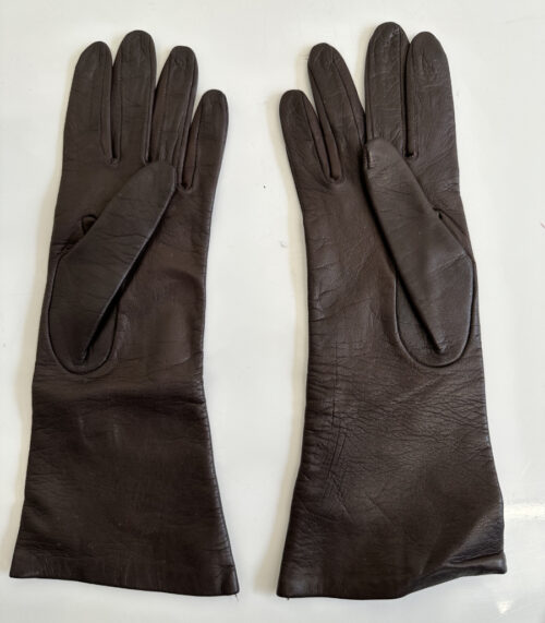 Damen Lederhandschuhe in Dunkelbraun mit Textilfutter