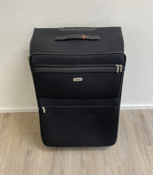 Titan Reise Koffer Trolley schwarz, Stoffkoffer mit Rollen