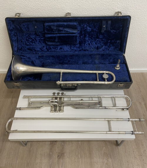 Vintage Hirsbrunner Sumiswald „Crown“ Zug- und Ventilposaune inkl. Originalkoffer
