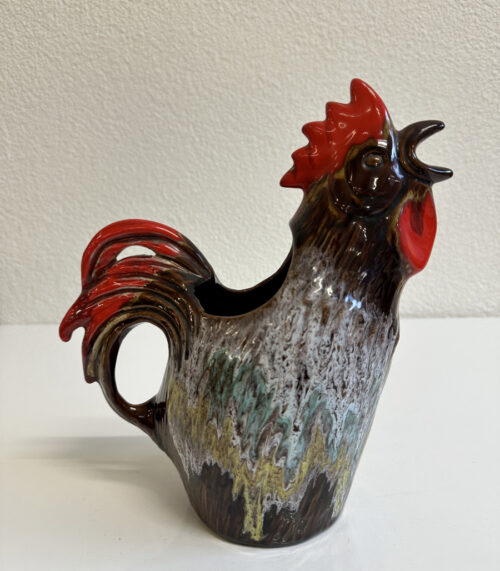 Vintage Französische Vallauris Keramikkanne Hahn mit Ausgiesser