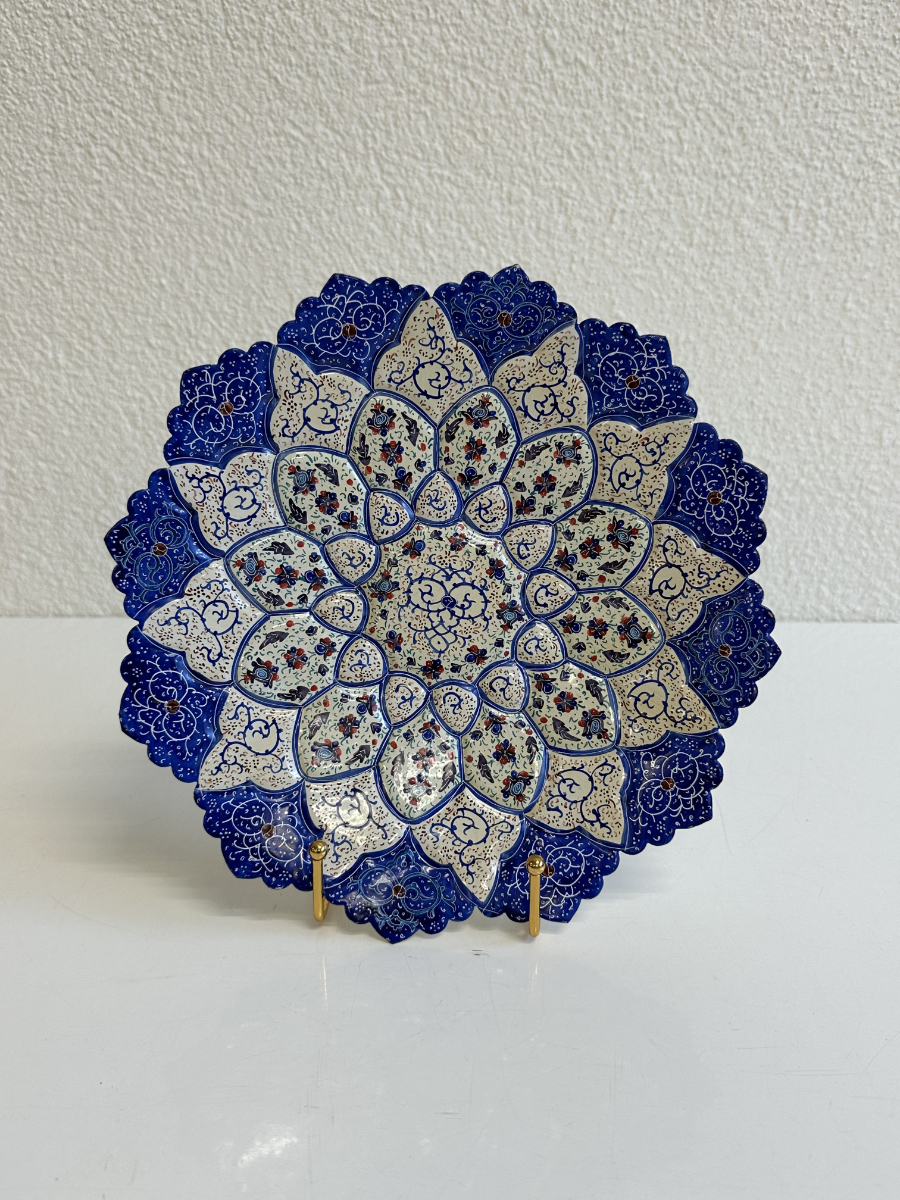 Handbemalter persischer Zierteller aus Emaille mit Originalbox von Isfahan – Bild 4