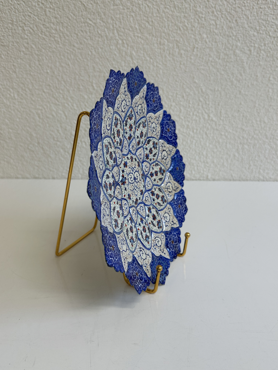 Handbemalter persischer Zierteller aus Emaille mit Originalbox von Isfahan – Bild 6