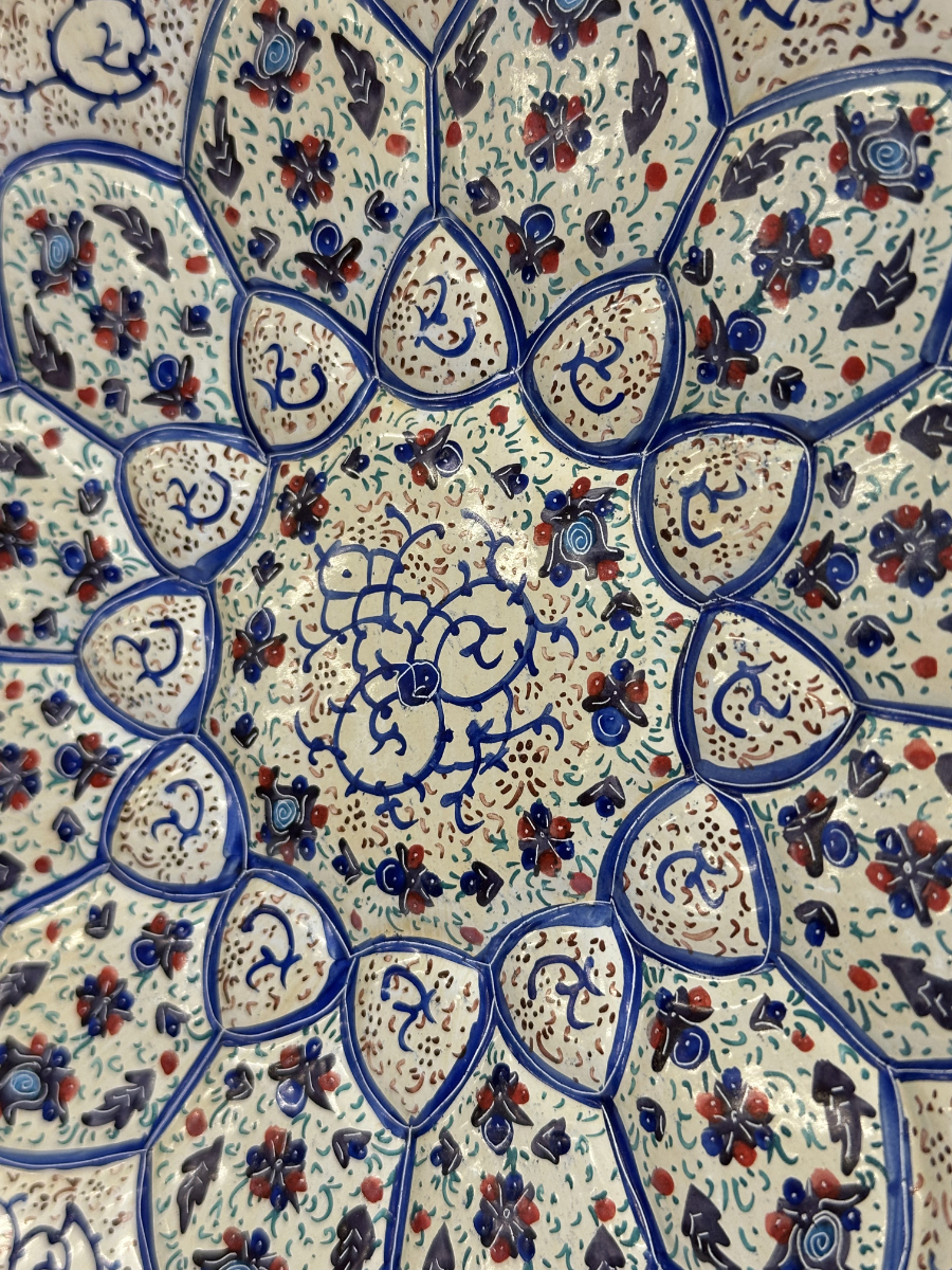 Handbemalter persischer Zierteller aus Emaille mit Originalbox von Isfahan – Bild 7