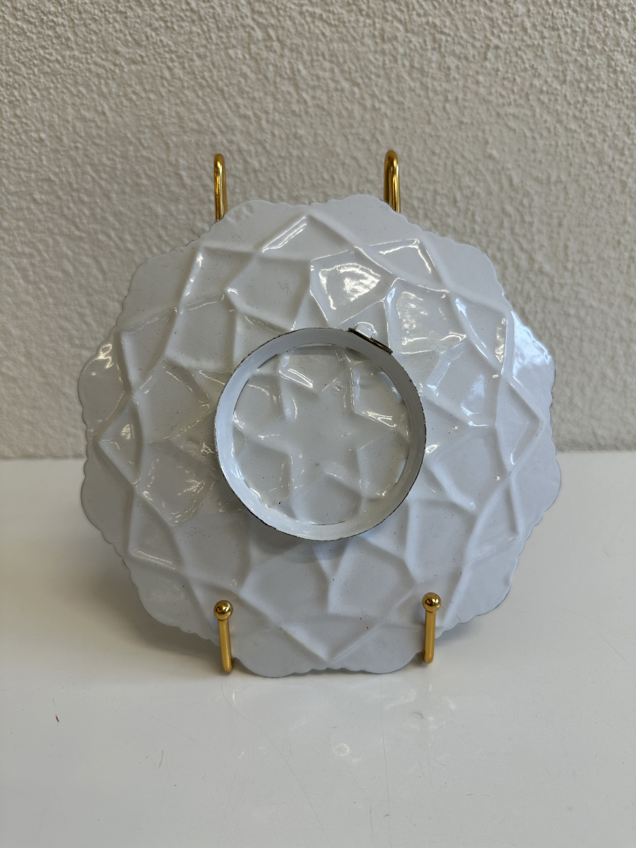 Handbemalter persischer Emaille Wandteller in Blau, Creme und Rot mit Aufhängung – Bild 4