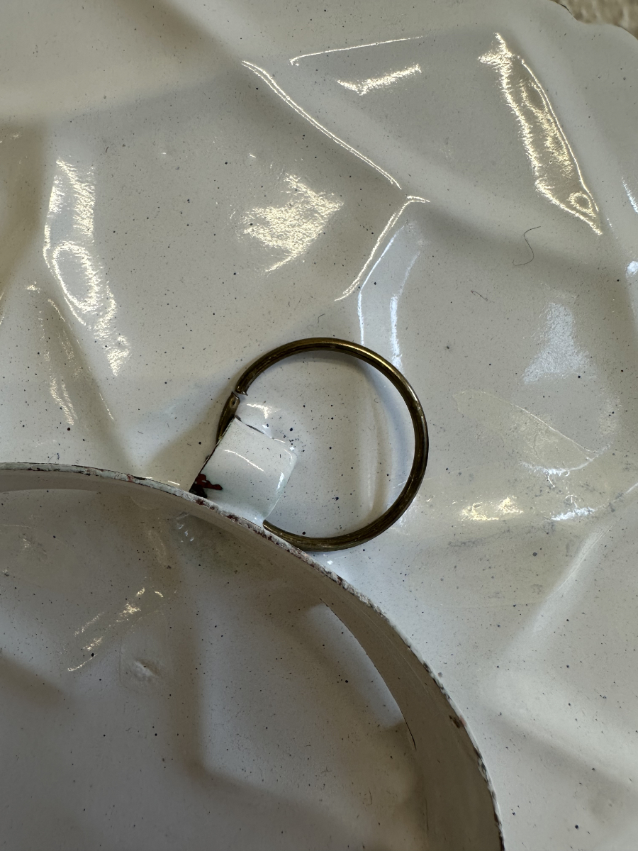 Handbemalter persischer Emaille Wandteller in Blau, Creme und Rot mit Aufhängung – Bild 5