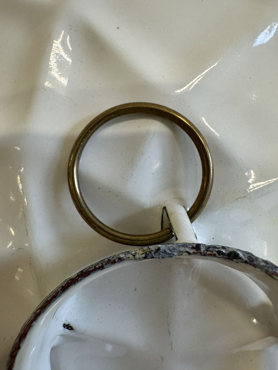 Handbemalter persischer Emaille Wandteller in Blau mit Aufhängung – Bild 6