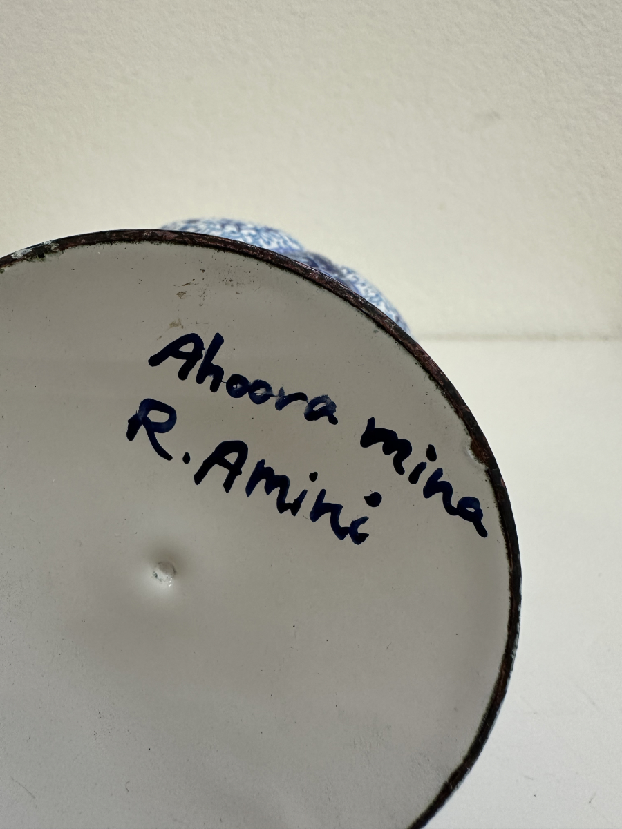 Persische Emaille-Vase Ahoora Mina (R. Amini) in Blau Weiss – Bild 8