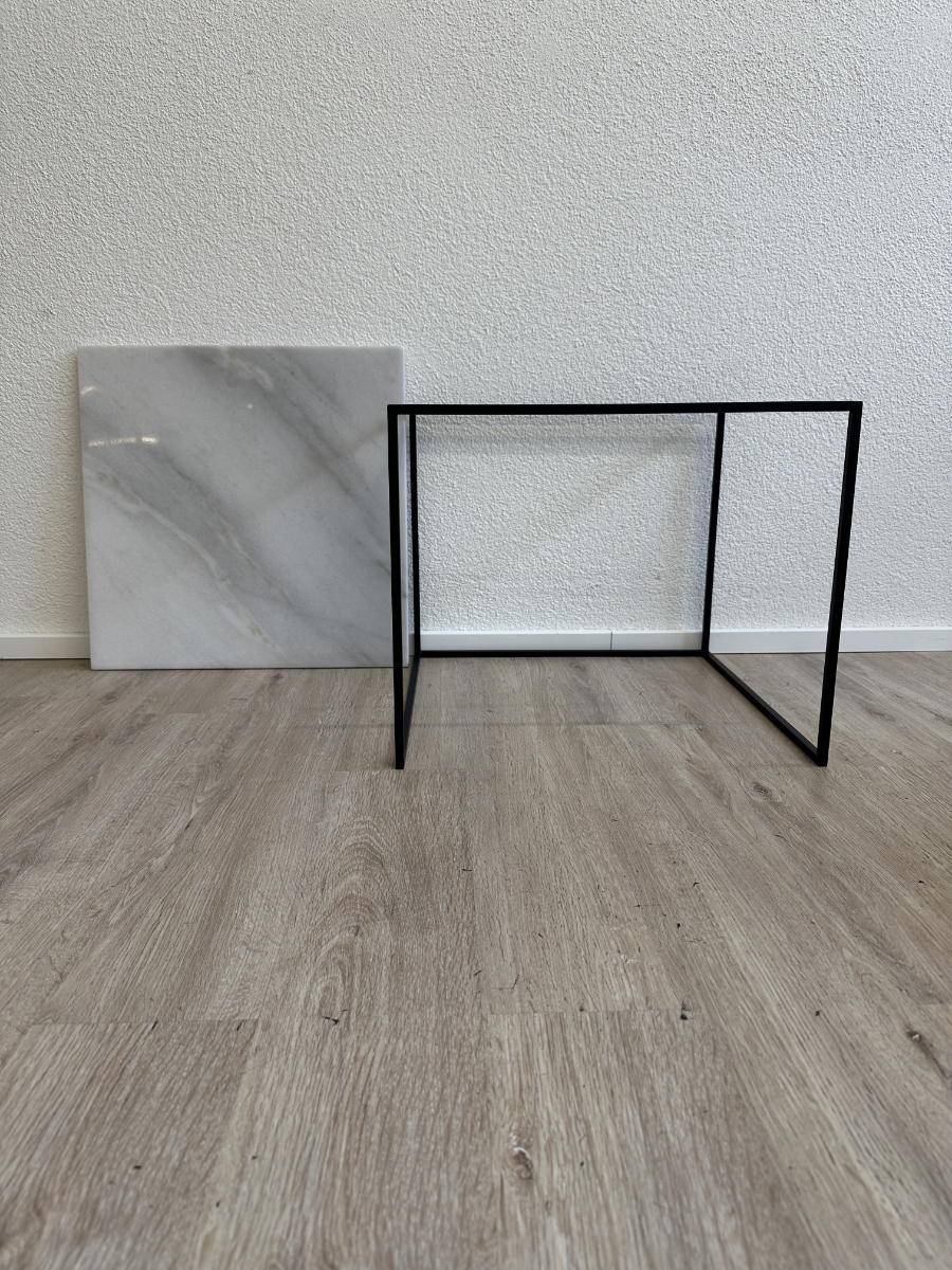 2er-Set Marmor Beistelltische ineinander schiebbar – Bild 6