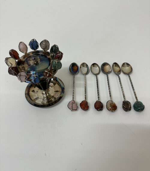 Dekoratives Apéro-Set mit Löffeln, Spiessen und Ständer, MP "Prata 99"