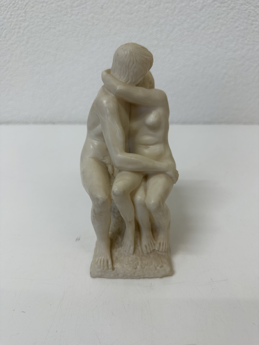 Vintage Skulptur "Le Baiser" nach Auguste Rodin, dekorative Nachbildung
