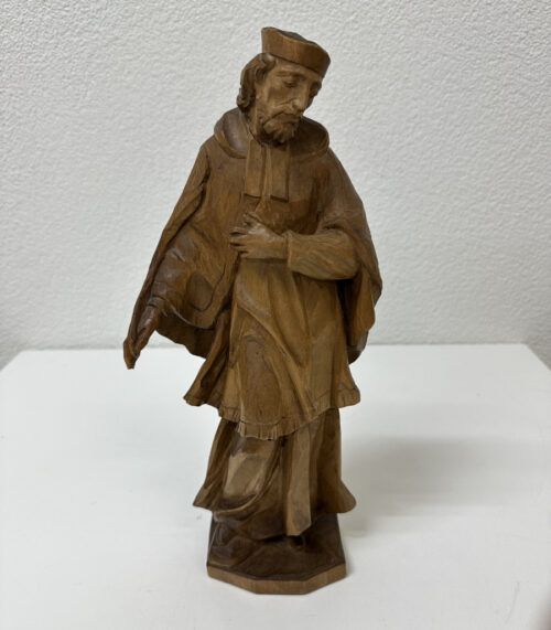 Antike religiöse Holzskulptur Heiliger Franziskus