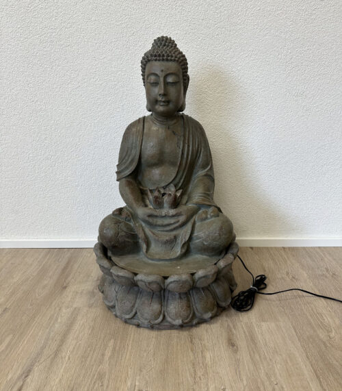 Buddha Zimmerbrunnen mit Lotusblüte und Beleuchtung, Höhe 84 cm