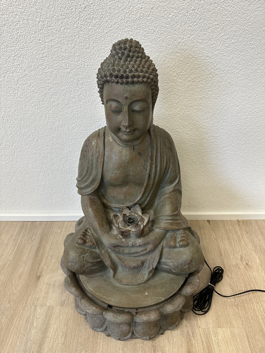 Buddha Zimmerbrunnen mit Lotusblüte und Beleuchtung, Höhe 84 cm – Bild 2