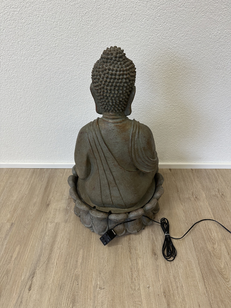 Buddha Zimmerbrunnen mit Lotusblüte und Beleuchtung, Höhe 84 cm – Bild 3