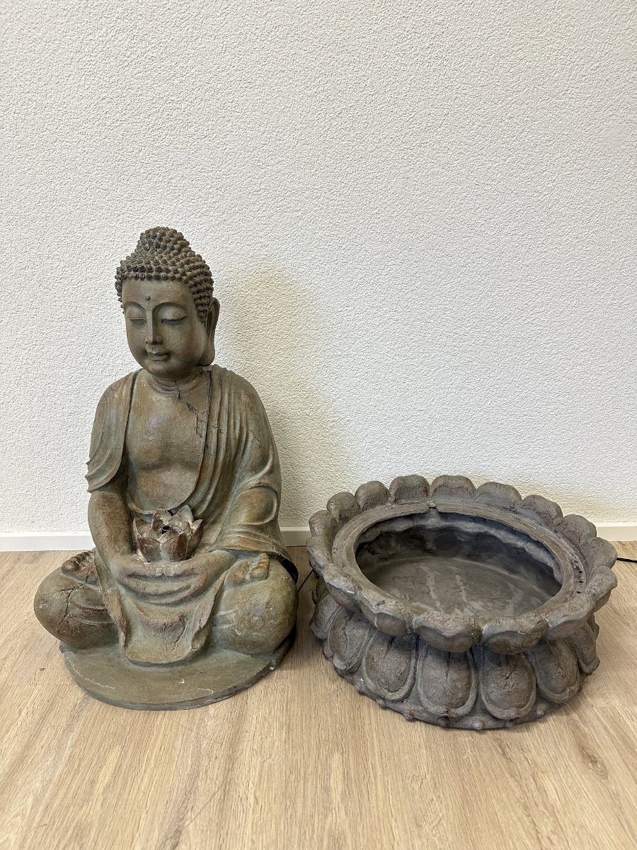 Buddha Zimmerbrunnen mit Lotusblüte und Beleuchtung, Höhe 84 cm – Bild 5