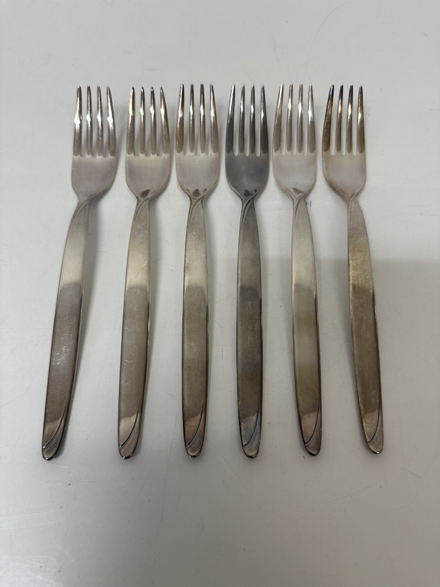 Vintage versilberte Speisegabeln K.G.B. 90 35 im schlichten Design