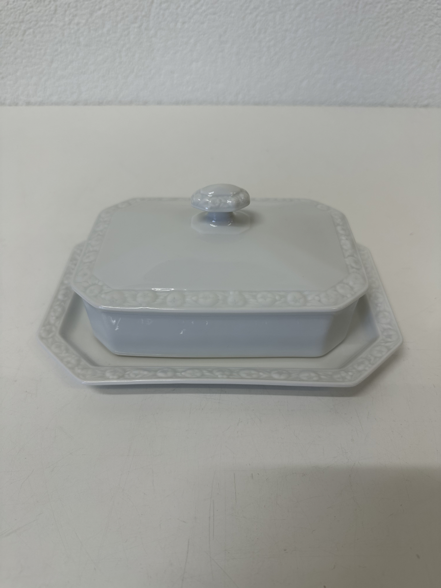 Vintage Butterdose aus Porzellan von Rosenthal, ca. Mitte 20. Jahrhundert
