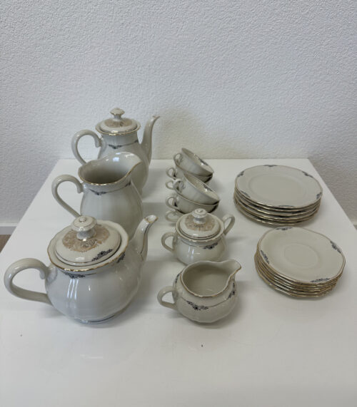 Vintage Porzellan Kaffee- und Teeservice Bavaria Elfenbein, ca. Mitte 20. Jahrhundert