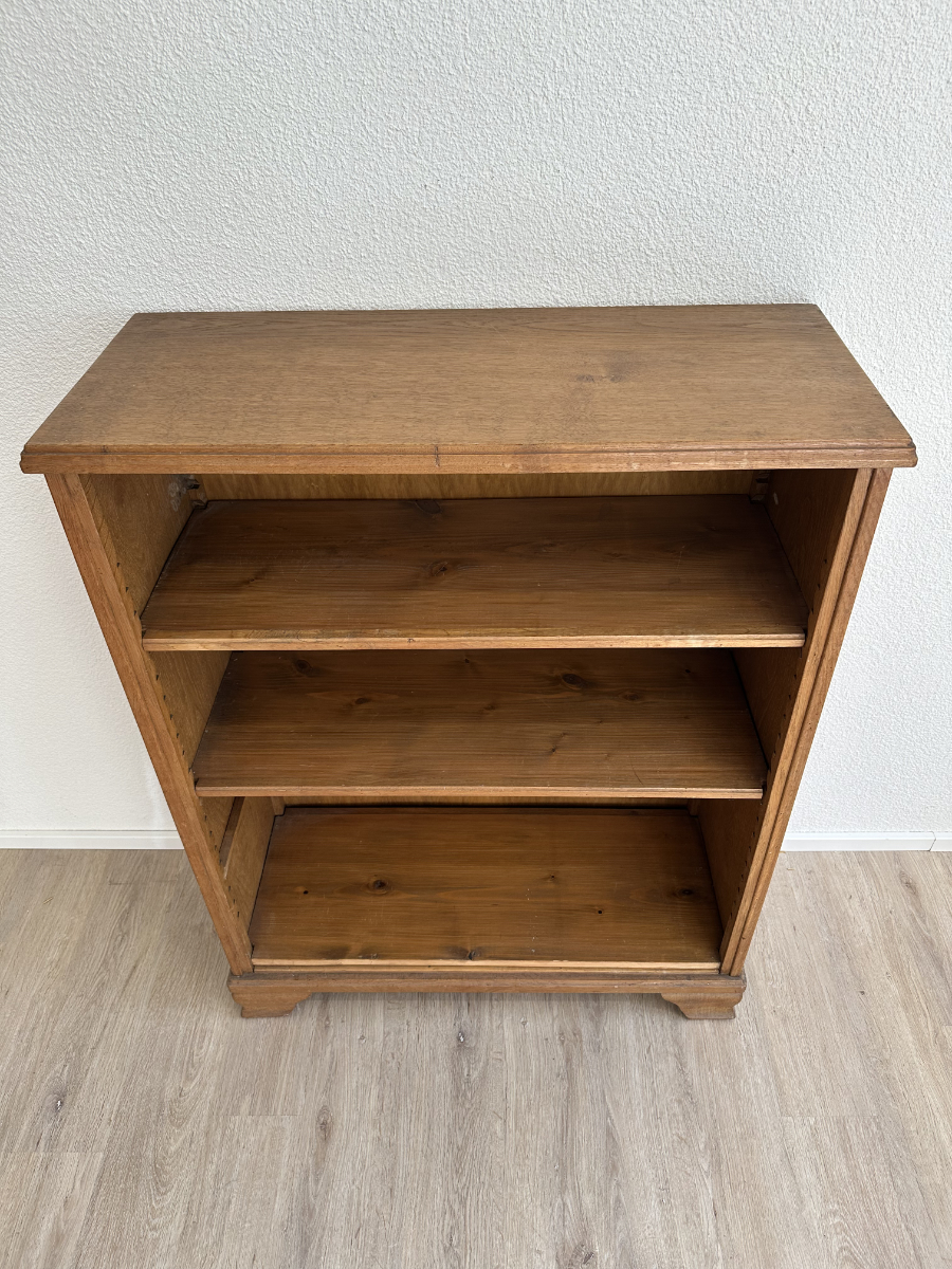 Vintage Mid Century Bücherregal aus Holz mit verstellbaren Tablaren – Bild 2