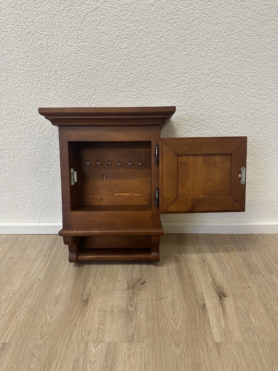 Vintage Schlüsselkästchen mit 6 Schlüsselhacken aus Holz mit Magnetverschluss – Bild 2