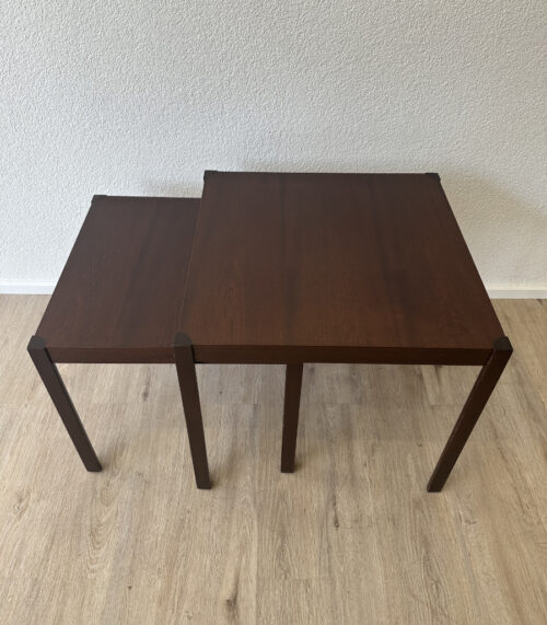 Vintage 2er-Set Beistelltisch aus Mahagoni Furnier