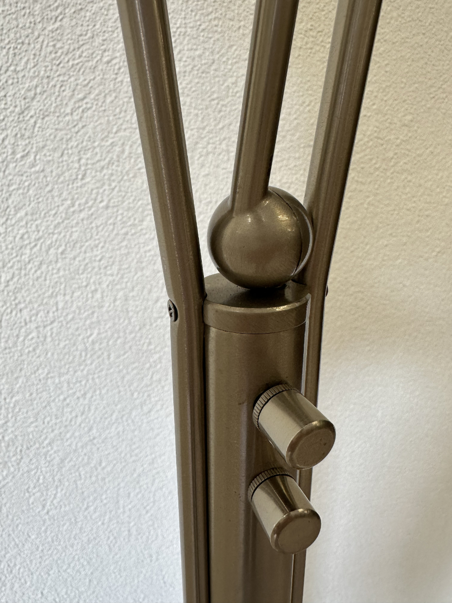 Vintage Metall Deckenfluter mit satiniertem Glasschirm und Lesearm – Bild 5