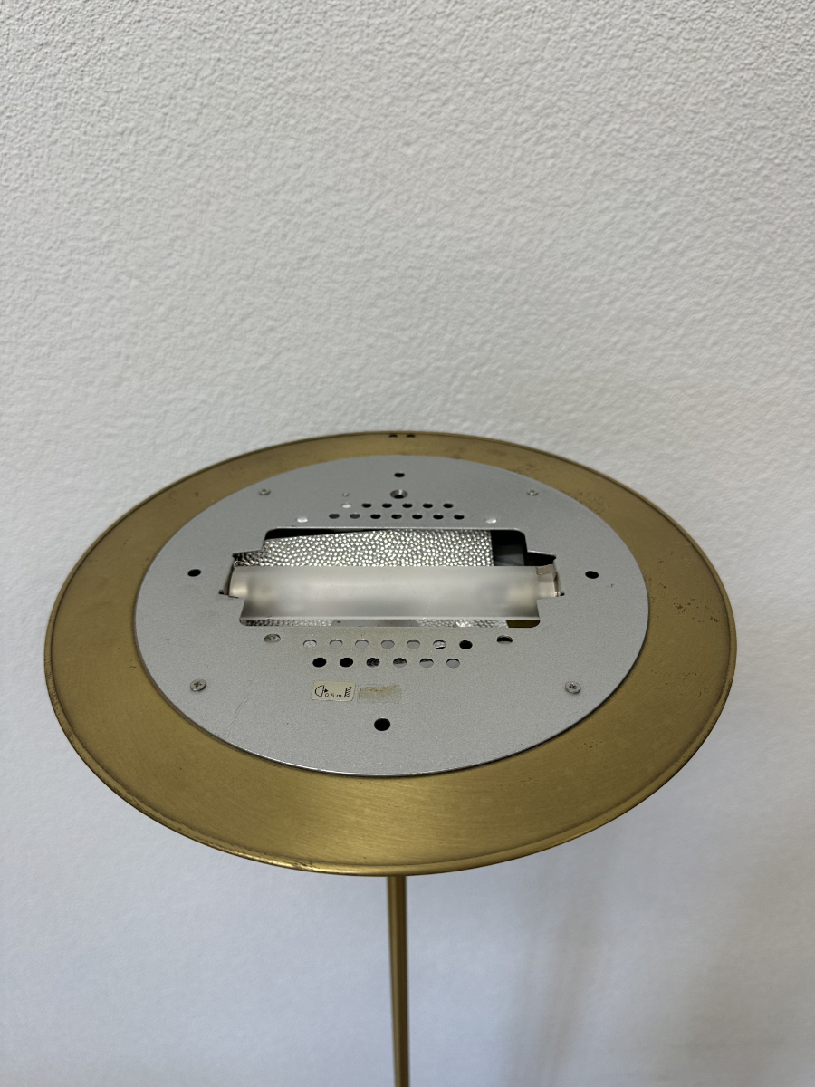 Vintage Deckenfluter in Goldoptik, höhenverstellbar, mit Schalter am Leuchtenstab – Bild 4