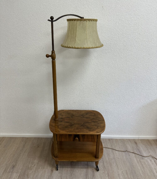 Vintage Mid Century Beistelltisch mit integrierter Stehleuchte