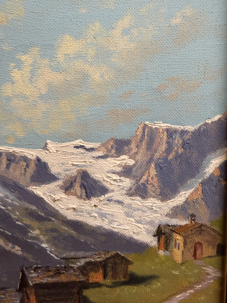 Vintage Matterhorn Gemälde im Barockrahmen von A.Marmel, Öl auf Leinwand – Bild 6