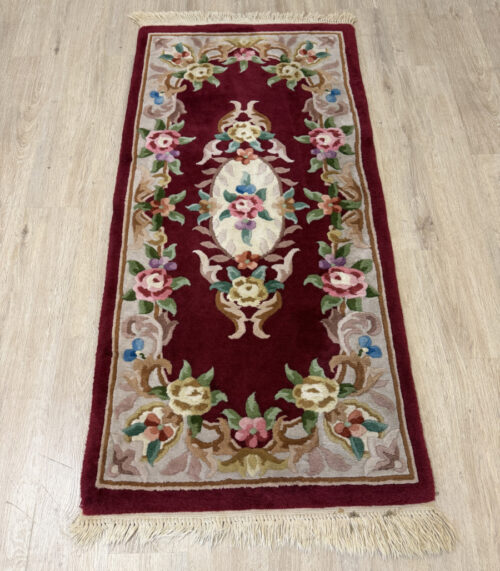 Vintage chinesischer Teppich im Aubusson-Stil, ca. 1970er–1980er Jahre