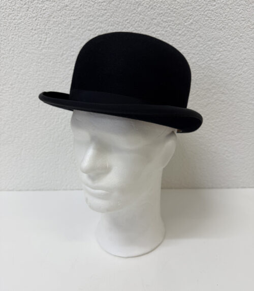 Feltworth Bowler Hut aus schwarzem Filz, Grösse 59 (7 1/4)