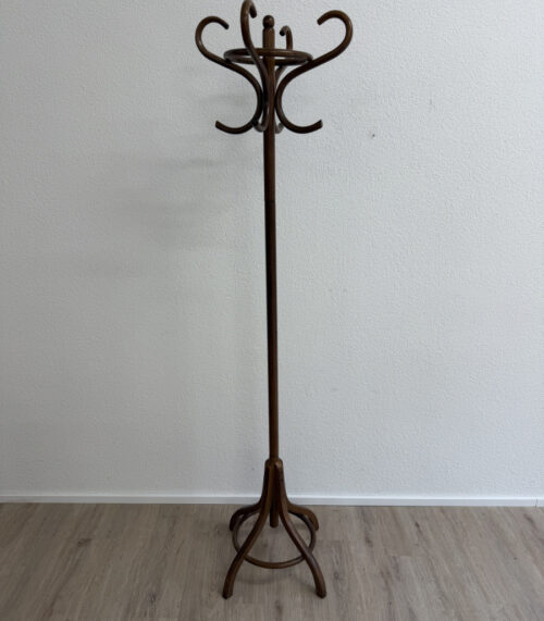 Vintage Bugholz Garderobenständer mit Hutring und Hakenkranz