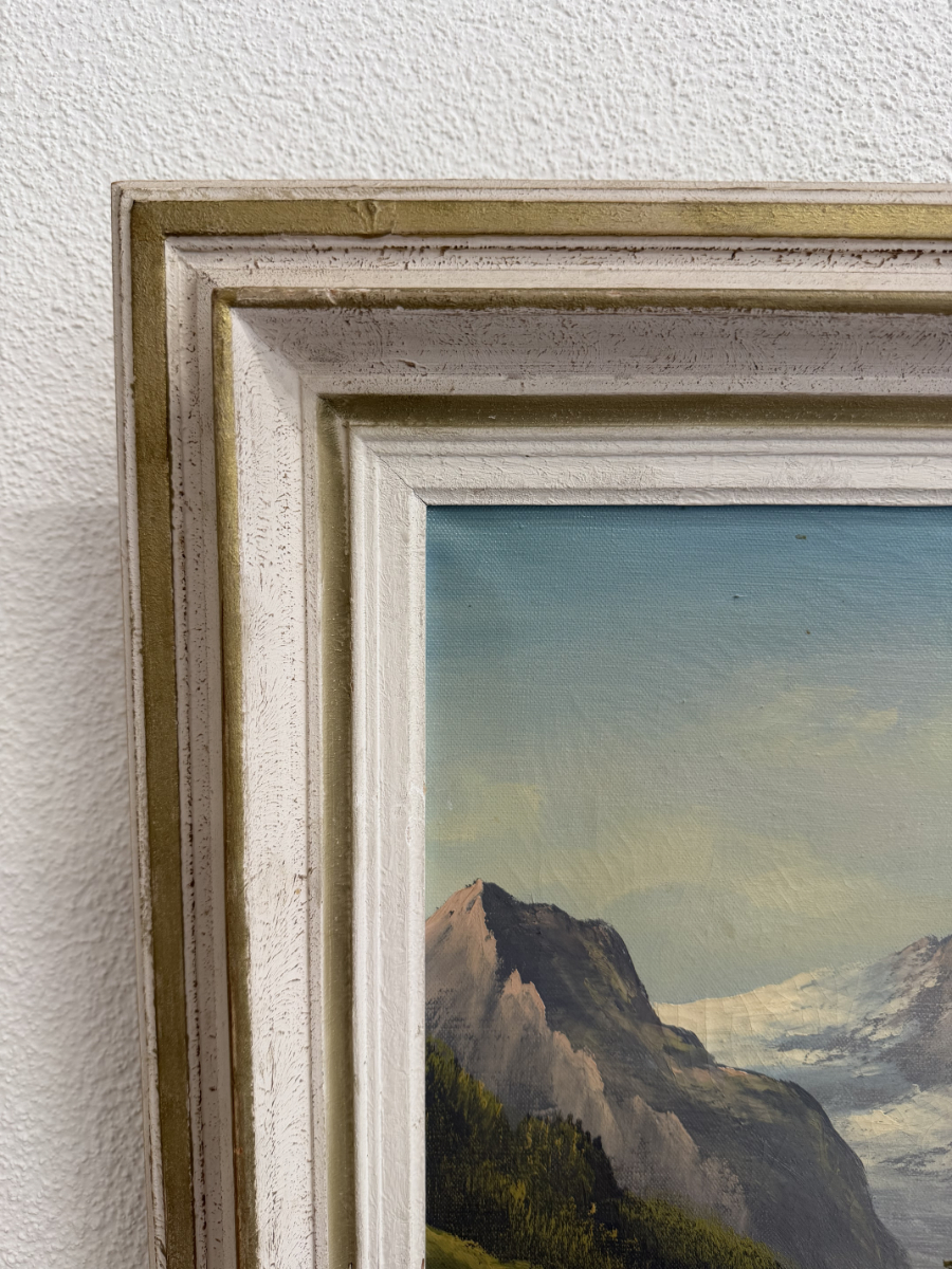 Vintage Alpen Gemälde Kandertal am Balmhorn von J. Ernst – Bild 10