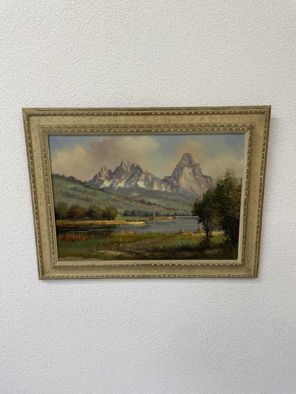 Vintage Ölgemälde „Lauerzensee mit Mythen“ signiert, 83 x 64 cm