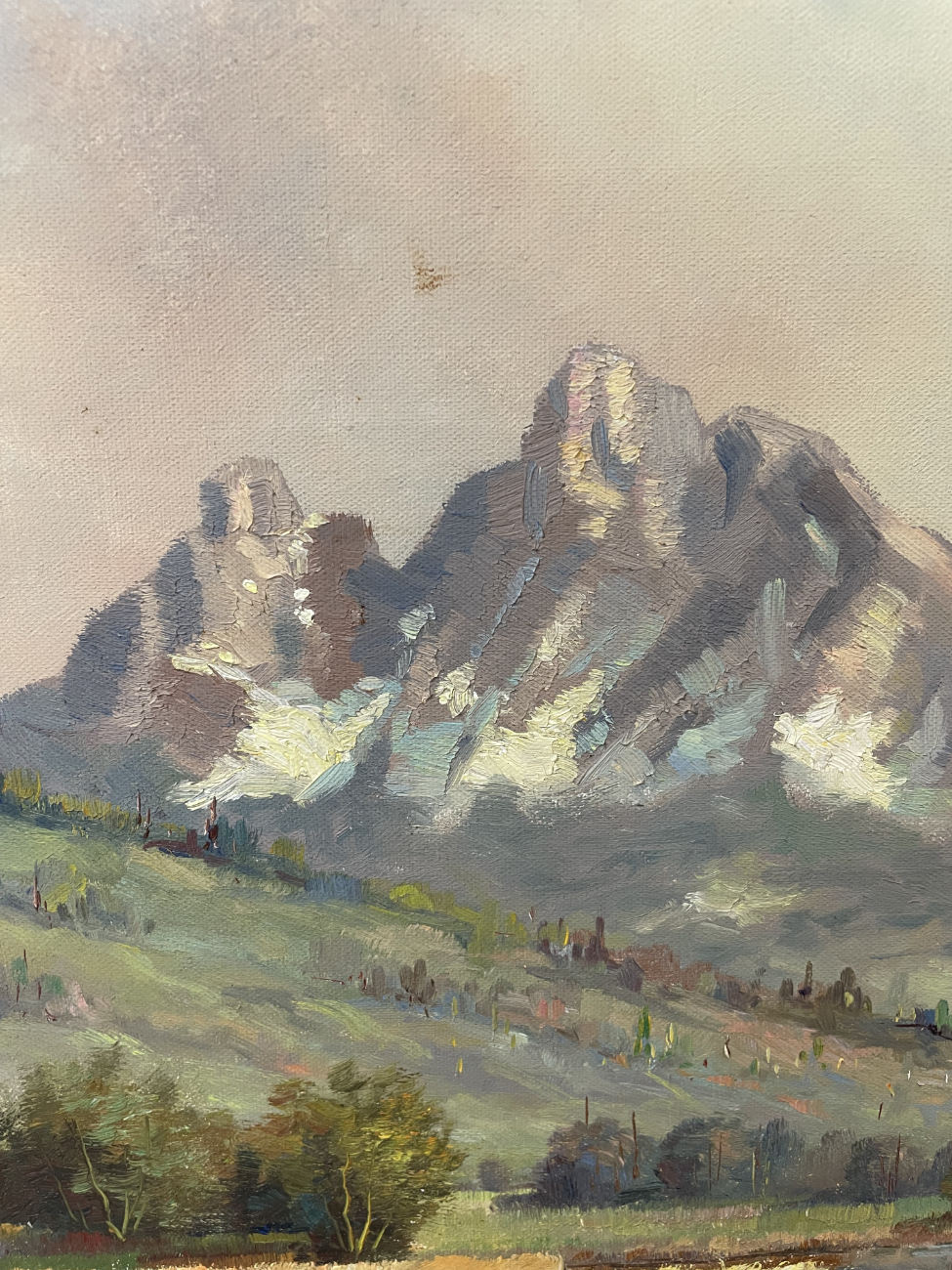 Vintage Ölgemälde „Lauerzensee mit Mythen“ signiert, 83 x 64 cm – Bild 3