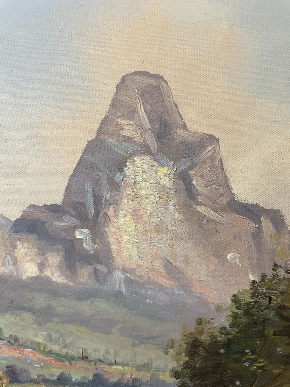 Vintage Ölgemälde „Lauerzensee mit Mythen“ signiert, 83 x 64 cm – Bild 4