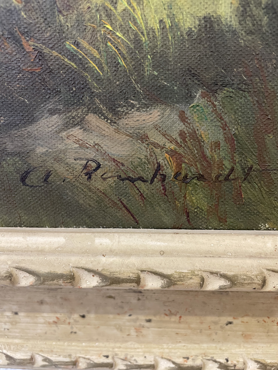 Vintage Ölgemälde „Lauerzensee mit Mythen“ signiert, 83 x 64 cm – Bild 7