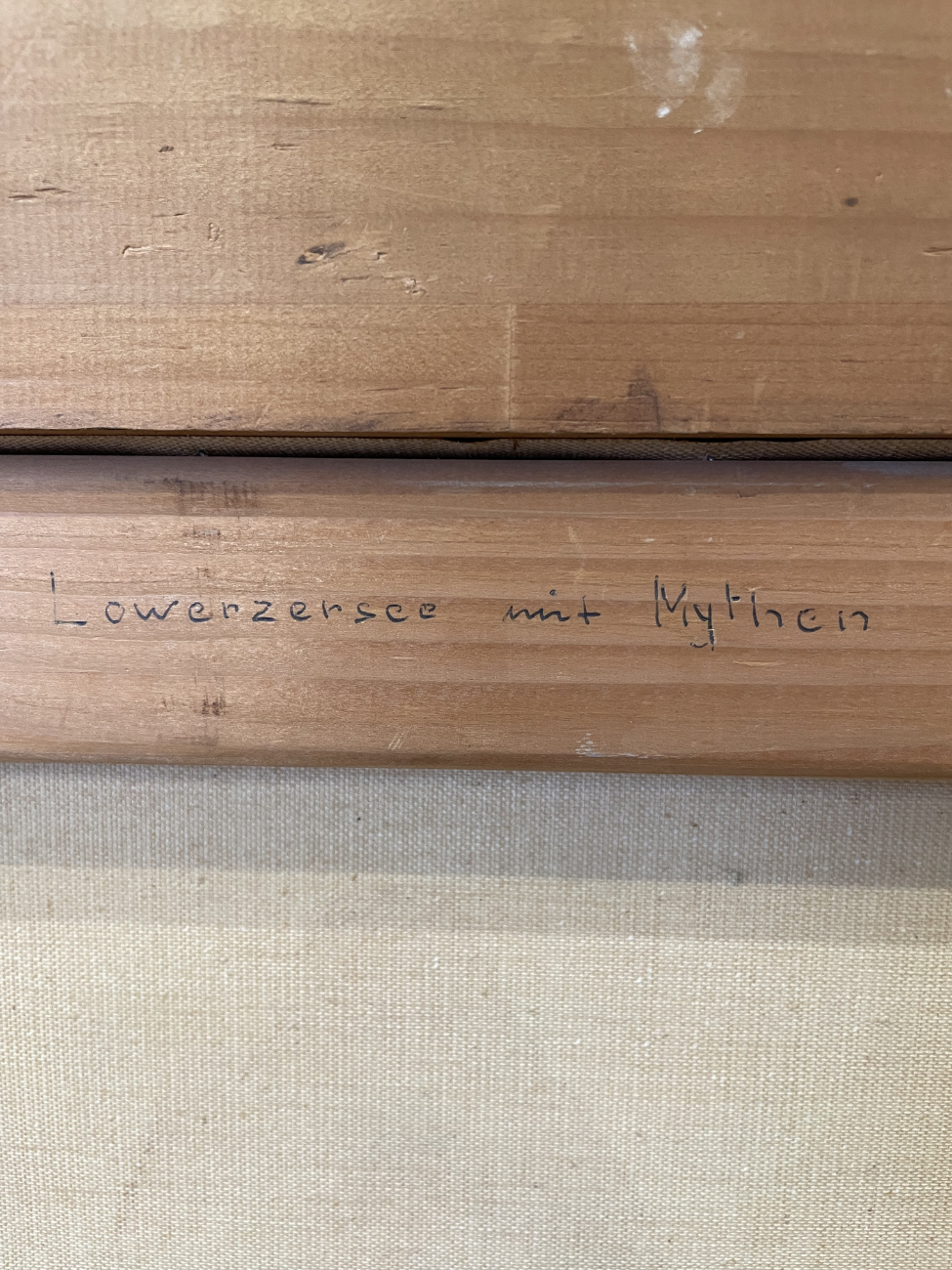 Vintage Ölgemälde „Lauerzensee mit Mythen“ signiert, 83 x 64 cm – Bild 9