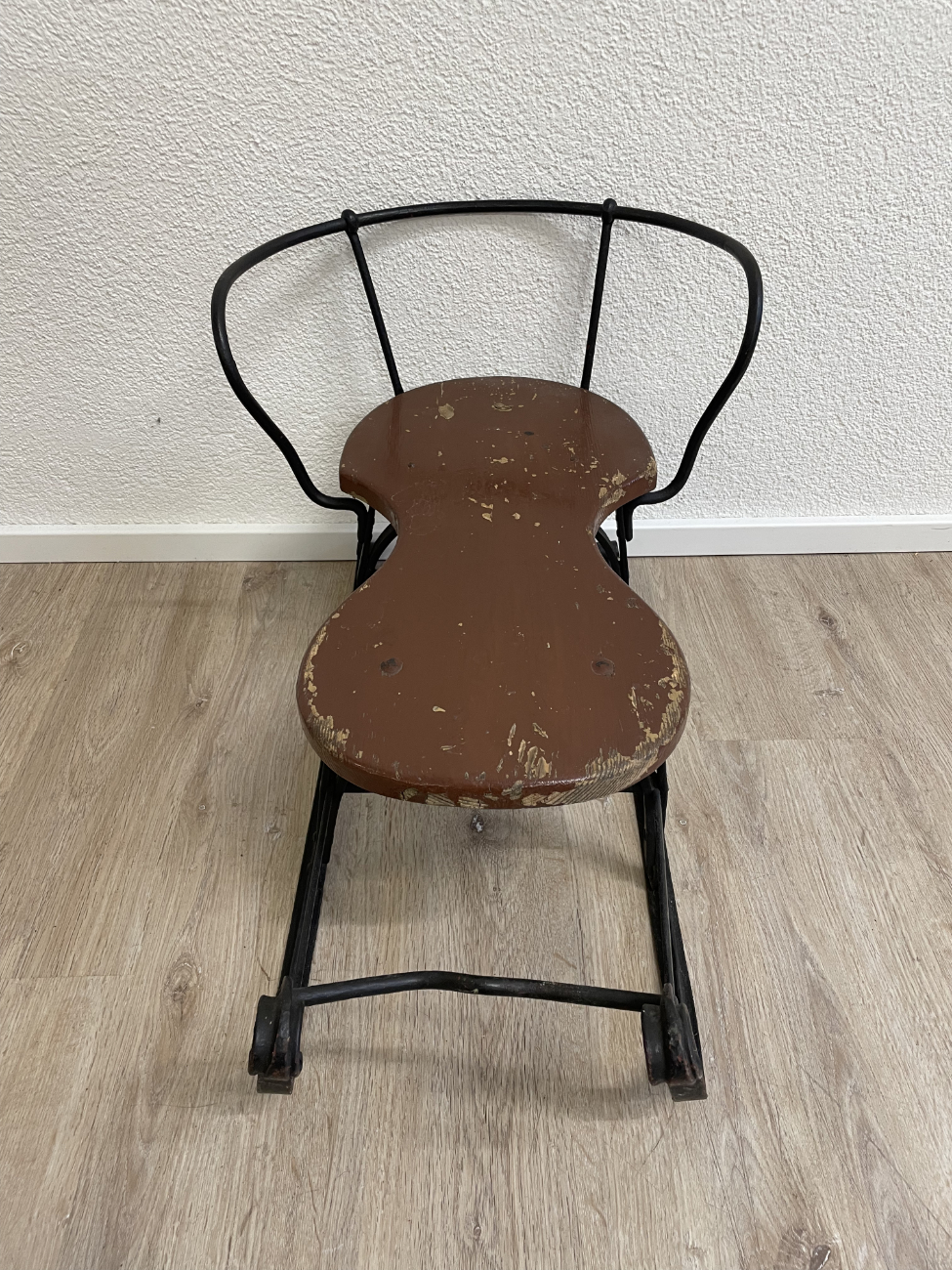 Antiker Jugendstil Kinder-Schlitten aus Holz und Eisen – Bild 3