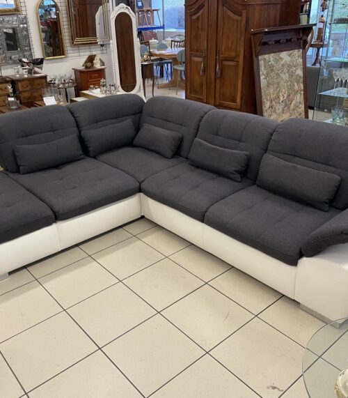 Modernes modulares Ecksofa in U-Form mit Stauraum dunkelgrau