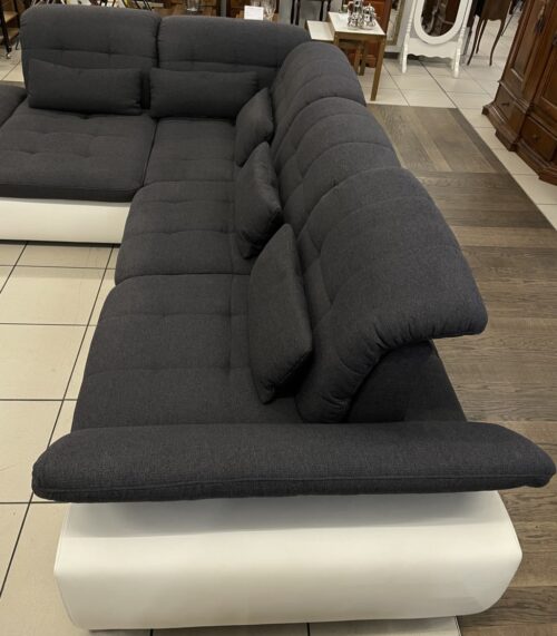 Modernes modulares Ecksofa in U-Form mit Stauraum dunkelgrau