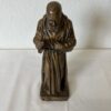 Vintage Padre Pio Statue von Resinart auf Sockel in Antikgold
