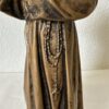 Vintage Padre Pio Statue von Resinart auf Sockel in Antikgold
