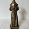 Vintage Padre Pio Statue von Resinart auf Sockel in Antikgold