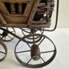 Vintage Miniatur Kinderwagen aus Holz mit Stoffhaube
