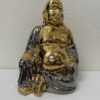 Moderne Buddha Skulptur handbemalt in Italien Gold Silber